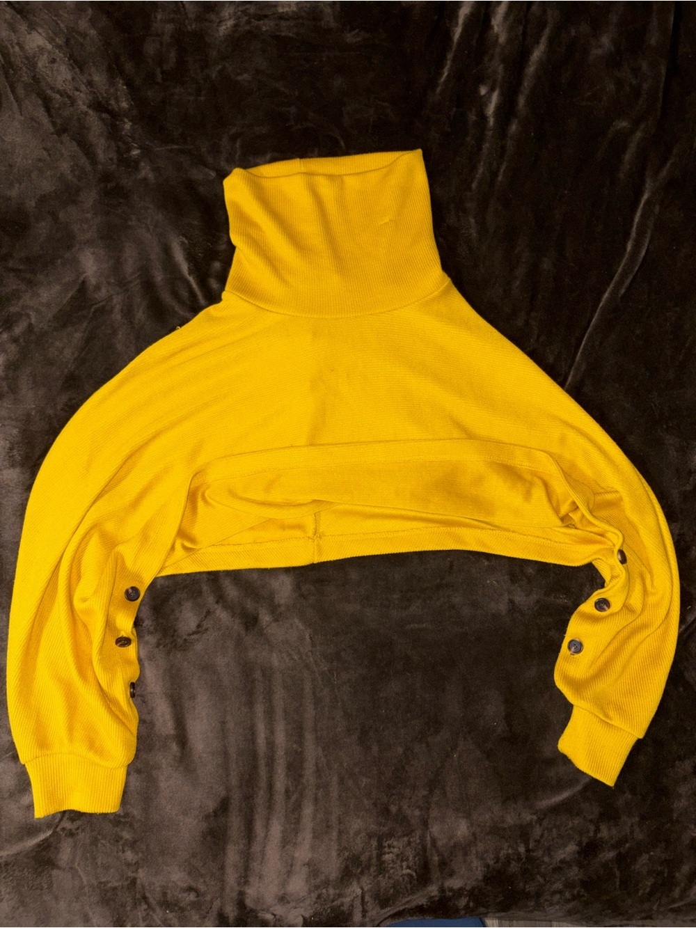 Forever 21 Cropped Mustard Yellow Turtleneck Sweater
